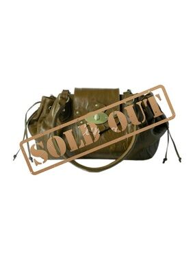 Roberta Gandolfi Vintage Olive Green Leather Shoulder Bag Purse
